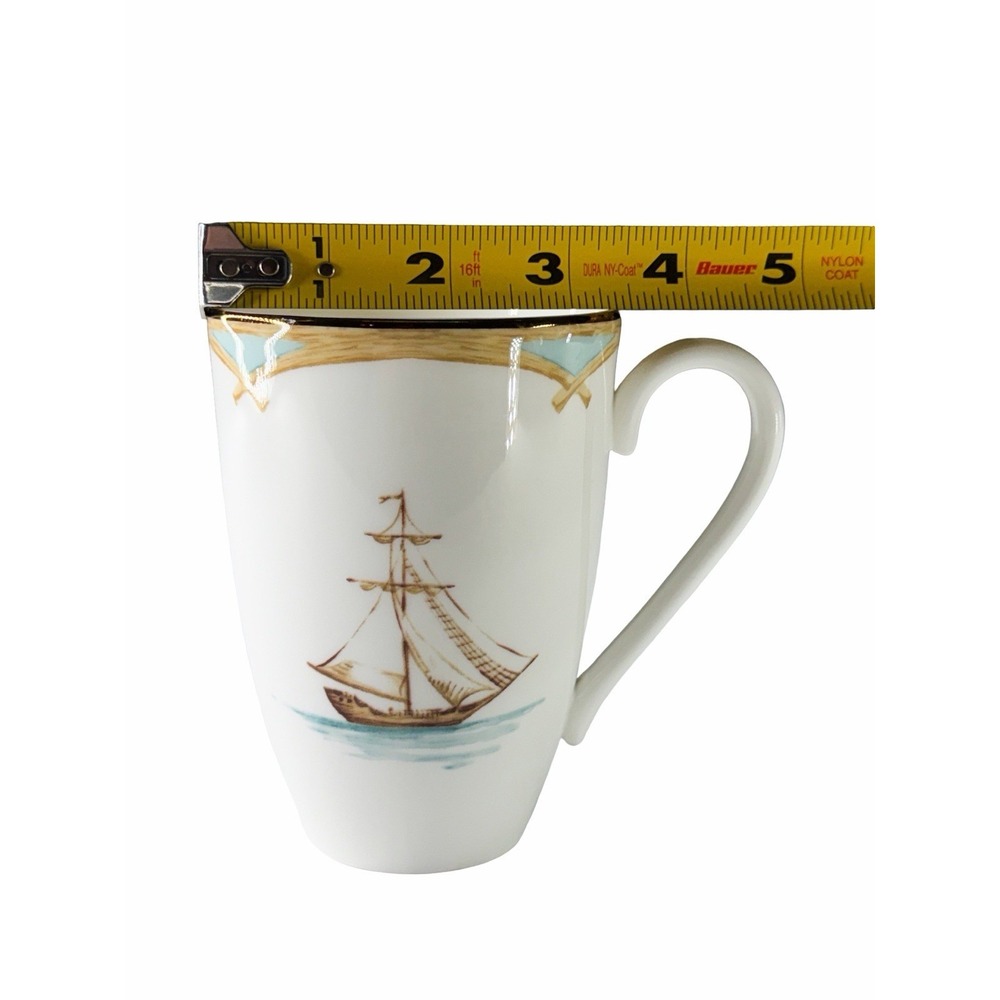 Lenox Microsafe British Sailboat Colonial Tradewind Coffee Mug Cup USA 14 Oz EUC - Picture 3 of 8